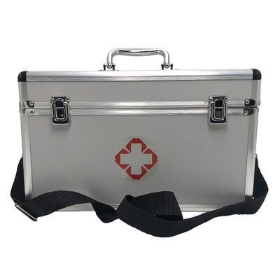 Aluminum Alloy Family First Aid Kit 2-Layer Medical Storage Box for Home Emergency