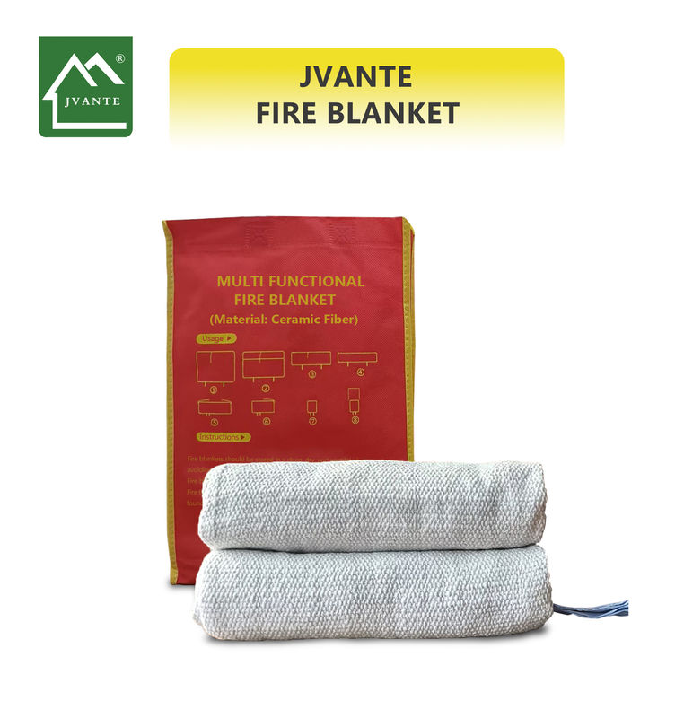 White Ceramic Fiber Fire Blanket Perfect Emergency Solution For Factorie