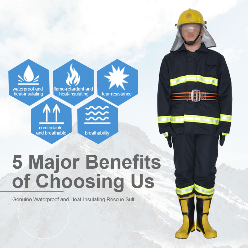 14-piece yellow fire protection uniform set