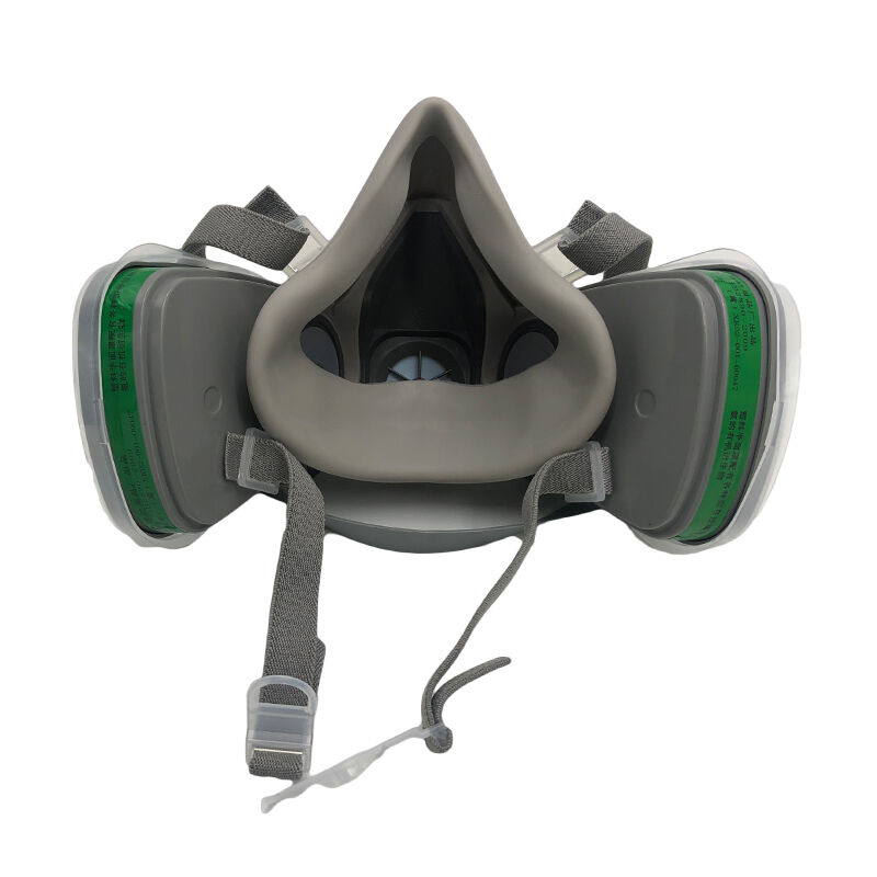 TPE Half Face Respirator Mask Dual Cartridge For Organic Gas Dust Chemical Protection