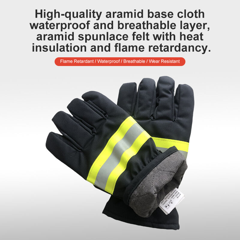 Waterproof Breathable Fire Resistant Safety Gloves Anti-Melt Abrasion Resistant With Reflective Strips