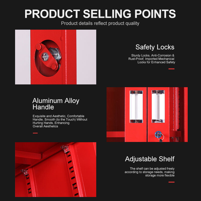 Fire Safety Cabinet With 3C Tempered Glass 1200mm Aluminum Alloy Fire Equipment Storage Cabinet With Adjustable Shelves And Lock For Office Factory Warehouse