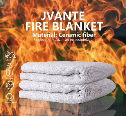 Jvante セラミックファイバー火災毛布 1m*2m 2m*2m またはカスタマイズ可能な高温セラミックファイバー火災毛布