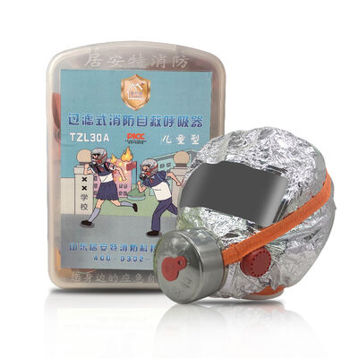 子供用フィルター付き自己救助フルフェイスレスピレーターマスク、調節可能なストラップ、CO、煙、有毒ガスから30分間の保護