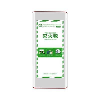 1.5x1.5m ガラス繊維の防火毛布 EN 1869:2019 認証された500°C耐熱防火毛布 PVCボックス